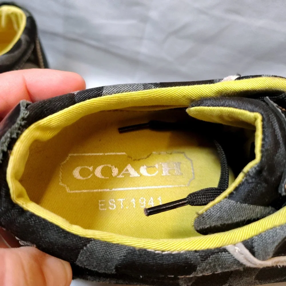 Coach Barrett P547 Womens Signature C Black Grey Canvas Sneakers Size‎ 7B